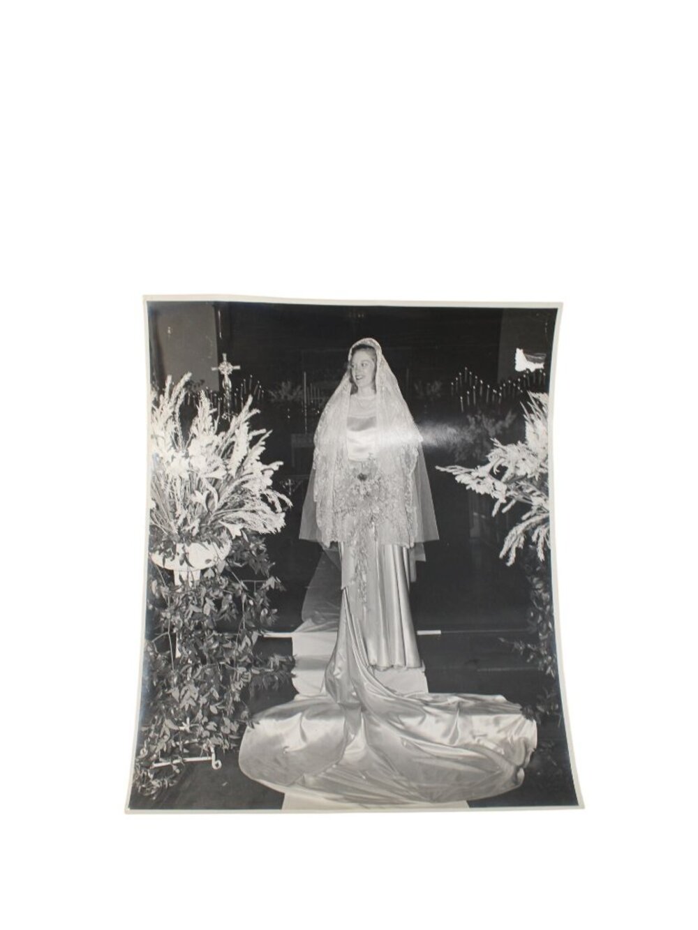 Vintage Wedding Photograph Memphis TN Bride Gown 94504 1940s